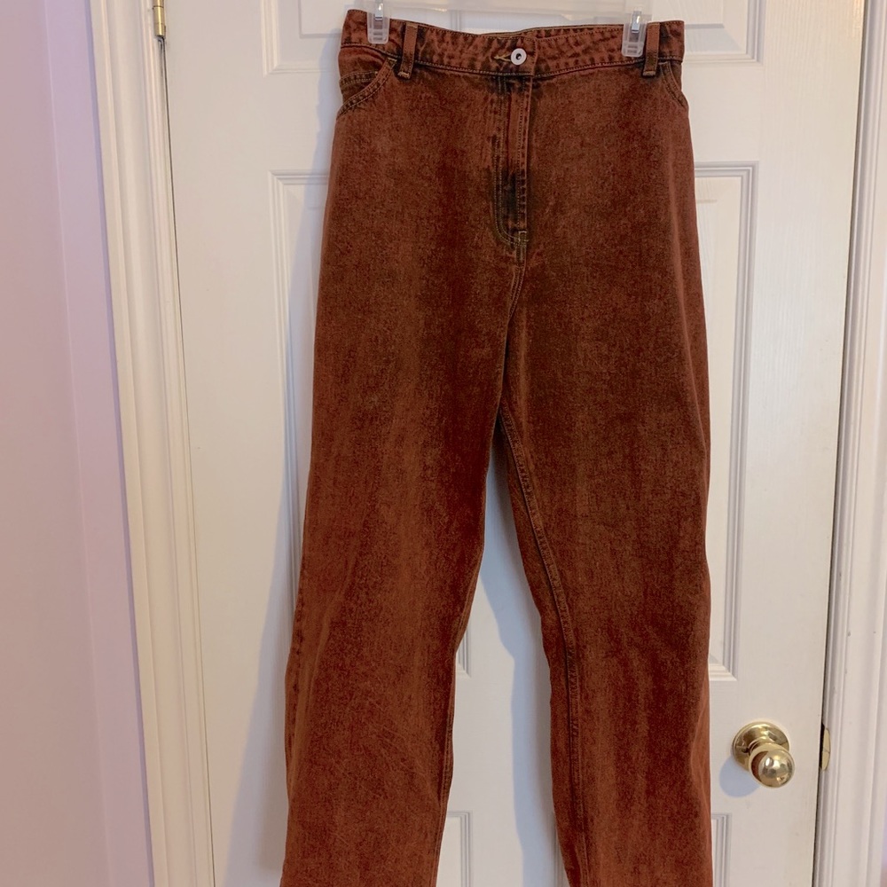 💚2/40 Collusion 005 Straight Red Acid Wash Jeans
